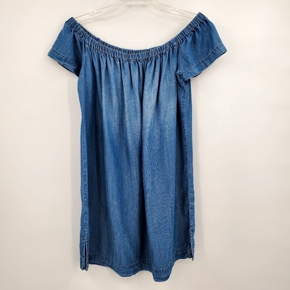 Cloth & Stone Off Shoulder Mini Denim Boho Dress